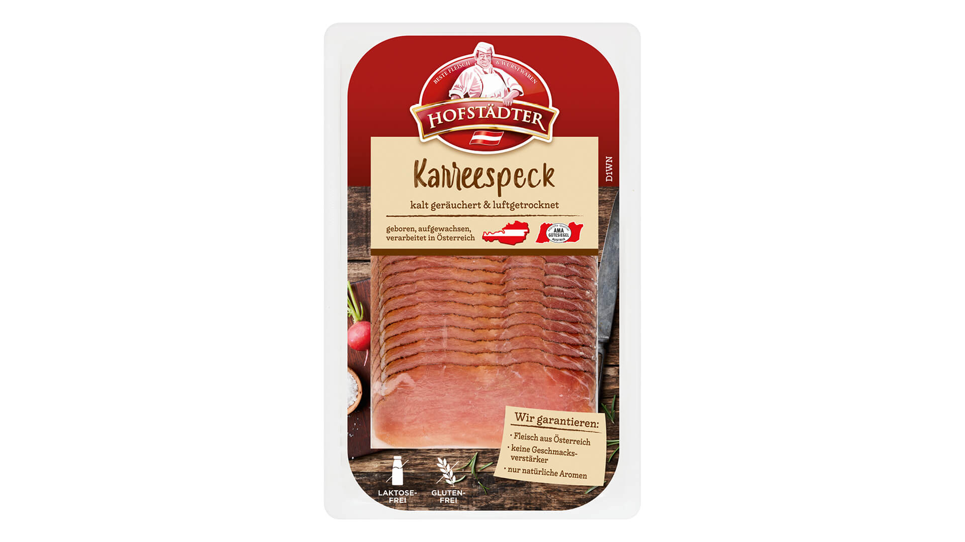 Karreespeck geschnitten