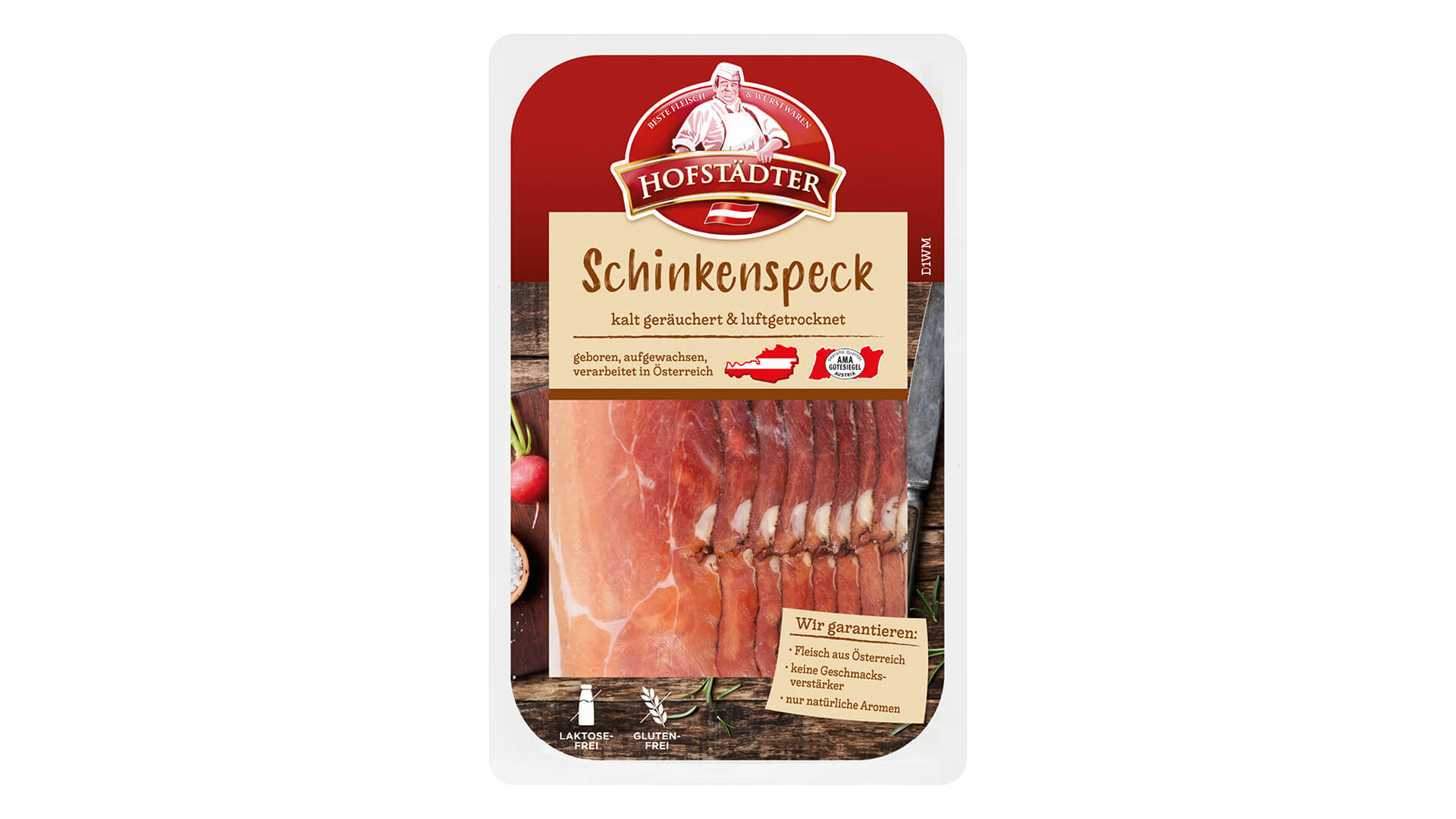 Schinkenspeck geschnitten