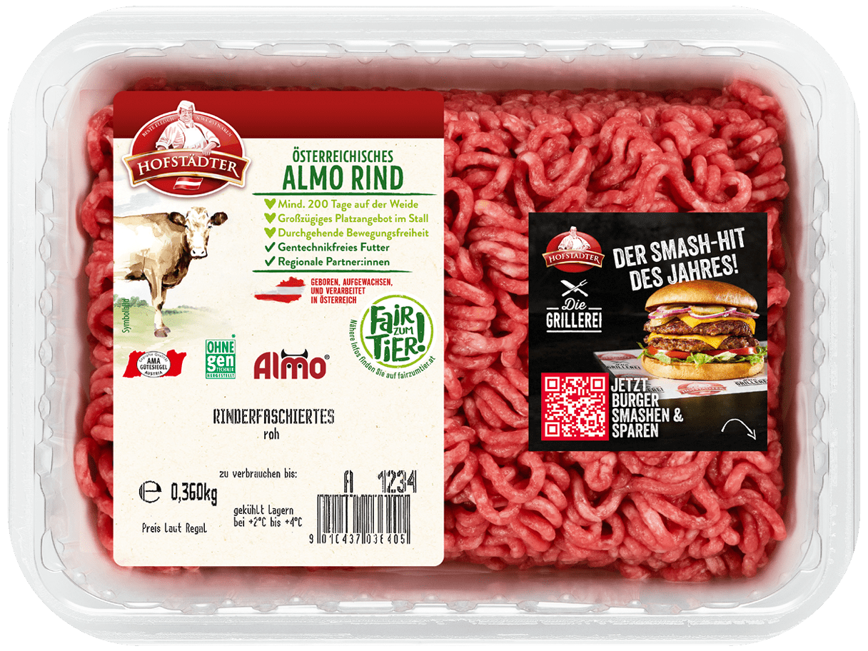 Hofstädter ALMO Rinder Faschiertes Smash Burger Promo
