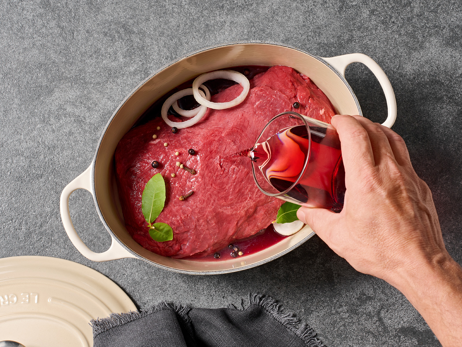 Rindfleisch nass marinieren mit Wein