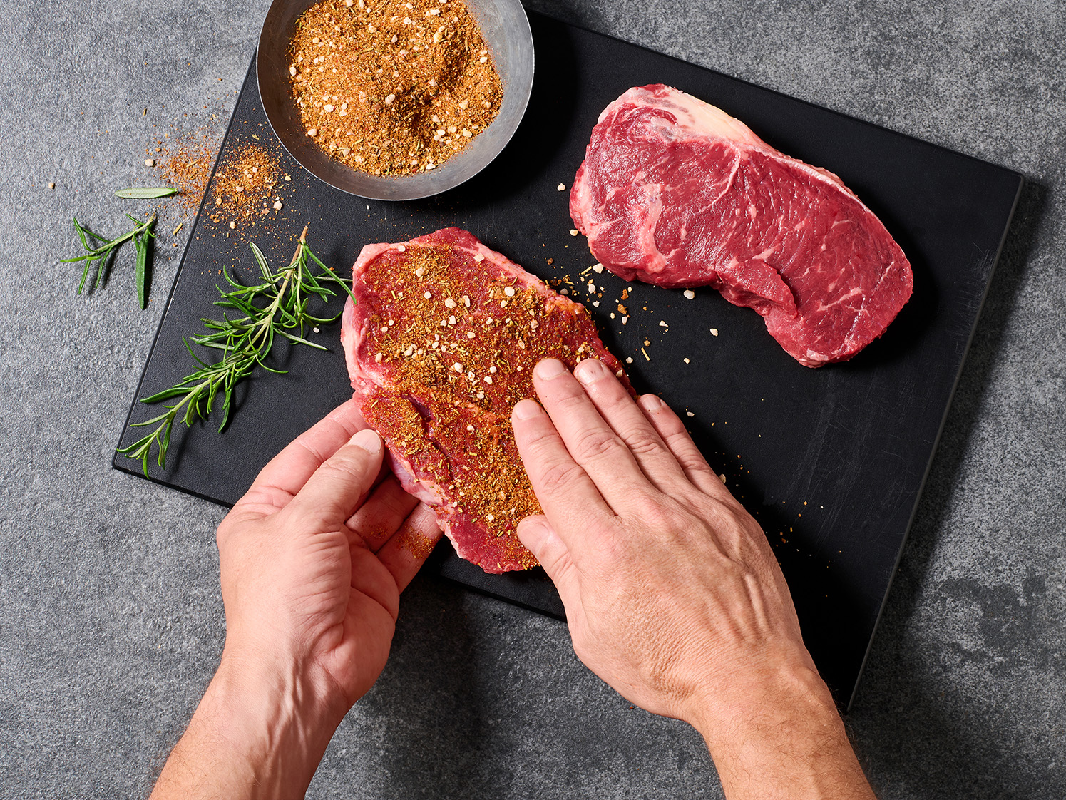 Rindfleisch trocken marinieren mit Rub