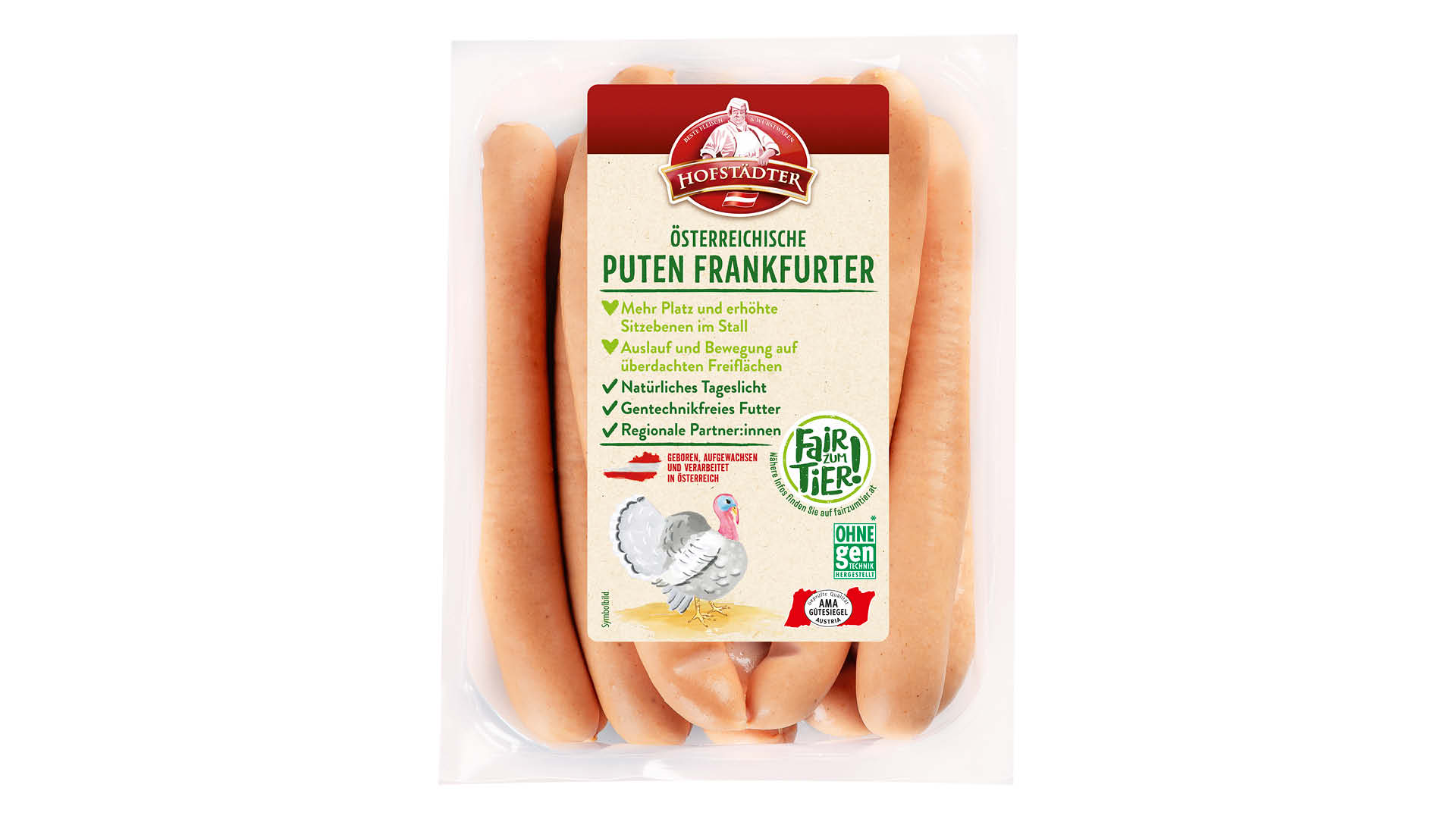 Hofstädter Fair zum Tier Putenfrankfurter 750g