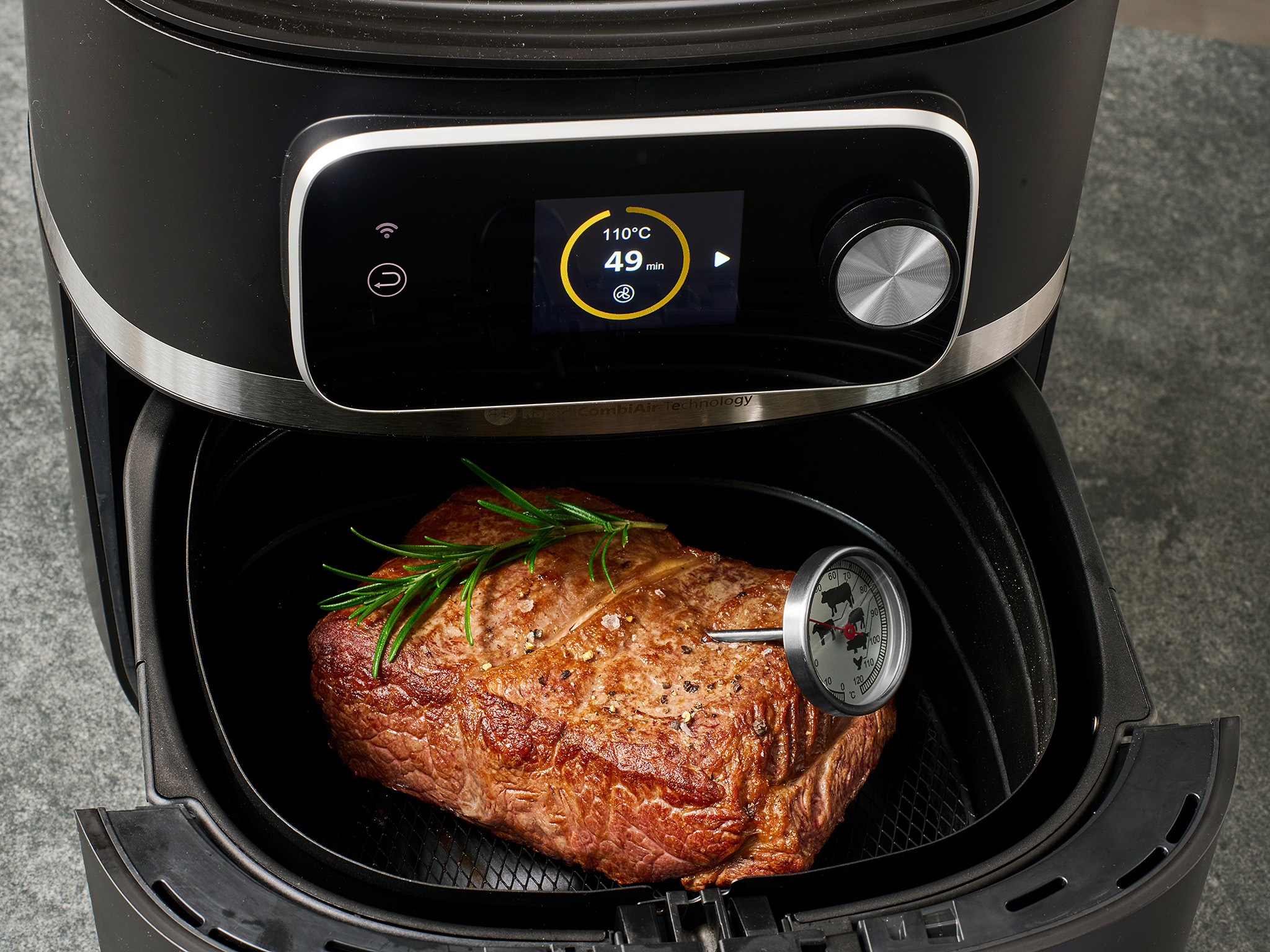Fleisch im Airfryer mit Fleischthermometer